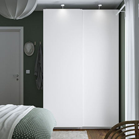 PAX sürgü kapaklı gardırop, beyaz, 150x66x236 cm