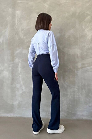 Önü cumalı ithal krep pantolon