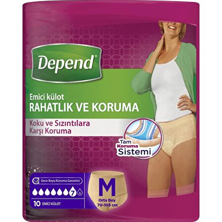 Depend Emici Külot Orta Boy Kadın 10 Adet 