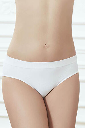 Beyaz Dikişsiz Slip Külot - Beyaz - XXL