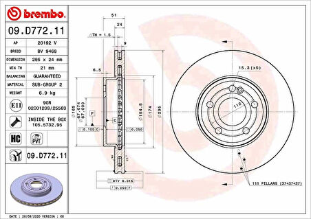 FREN DISKI ON MERCEDES W177 W247 C118 A2474210312 (2 ADET)