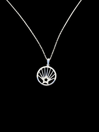 🌟 925 Ayar İthal Gümüş Yıldız & Işın Desenli Kolye | Zirkon Taşlı Sembolik Şık Tasarım