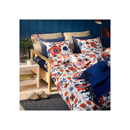 Çift kişilik nevresim seti, beyaz-çok renkli, 240x220/50x60 cm