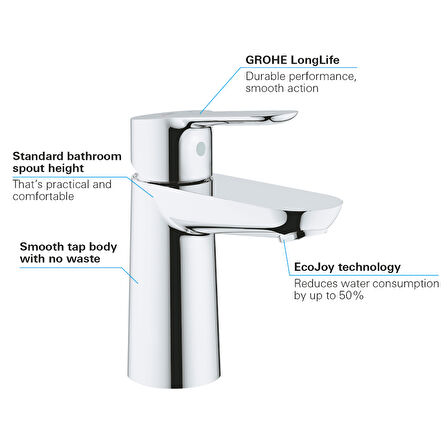 Grohe 23330000 S Boyut Bauedge Tek Kumandalı Lavabo Bataryası
