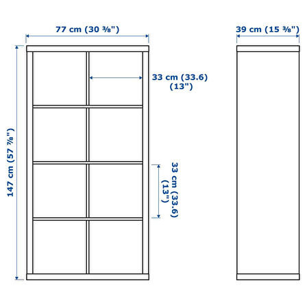 Açık raf ünitesi, gri-ahşap görünümlü, 77x147 cm