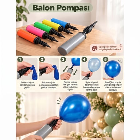 BakGelAl Pratik Balon Şişirme El Pompası - Parti ve Organizasyon Balon Pompası