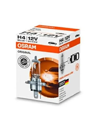 12V STANDART H4 AMPUL 55 / 60W TIRNAKLI P43T ALMAN MALI