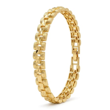 💎 Premium Şık ve Parlak Nexa 24K Gold Kaplama 8 mm Kadın Bijuteri Bileklik 3183KBV5D3 - (~18cm)