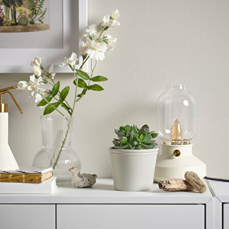 Toprak saksı, açık gri-bej, 9 cm