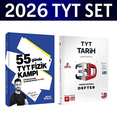 2026 TYT 55 Günde Fizik Kampı Özcan Aykın+ TYT Tarih Video Destek Defteri 3D Yayınları