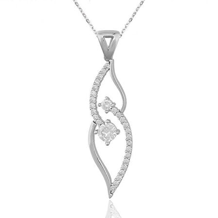 Gümüş Tek Taş Kadın Kolye