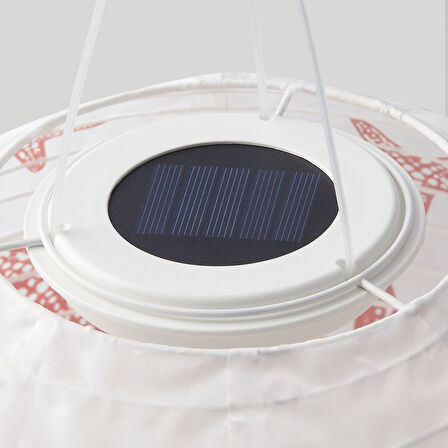 LED'li güneş enerjili aydınlatma, kırmızı-beyaz, 30 cm, pilli