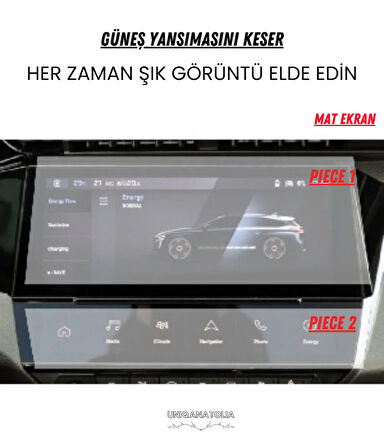 Peugeot 408 GT Line 2022-2024 Navigasyon ve Mulimedya Uyumlu Mat Ekran Koruyucu