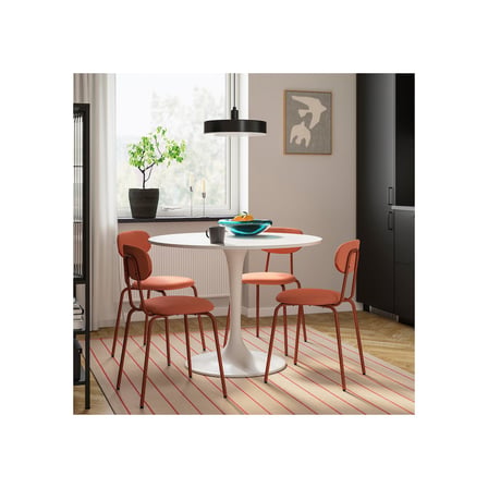 Mutfak masası takımı , beyaz/Remmarn kırmızı-kahverengi, 4 sandalyeli, sabit, 103 cm