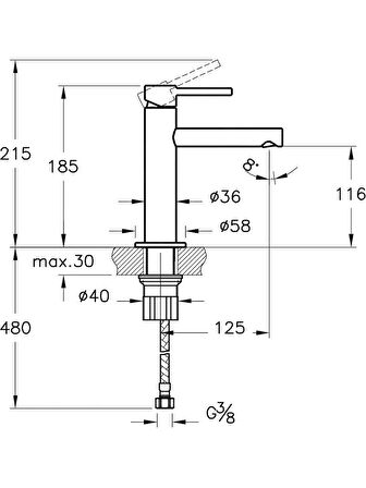 VitrA Origin A4255626 Lavabo Bataryası, Bakır