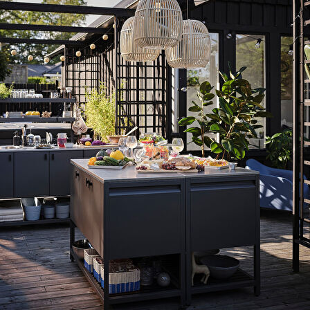 Sepet, mavi-beyaz, 18x25x14 cm