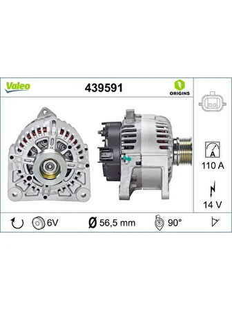 ALTERNATOR 12V 110A MEGANE II 1,4 / 1,6 03 (TG11C060) TEK FIS