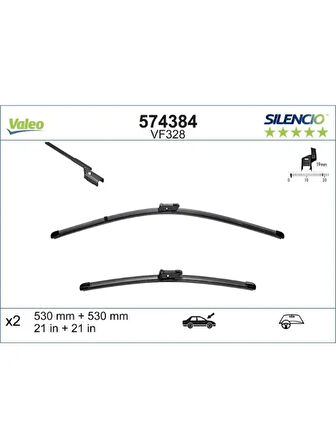 VALEO SILENCIO X TRM FLAT BLADE VM328 (X2) / (530+530 MM) SKODA FABIA 2