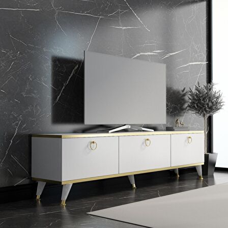 MOBİLYA GEZEGENİ GOLD TV ÜNİTESİ Beyaz GOLD 210 CM GENİŞLİK Z3001
