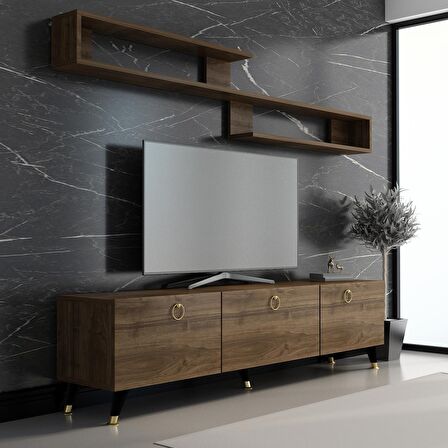 MOBİLYA GEZEGENİ LİYA TV ÜNİTESİ 150 CM Ceviz GOLD