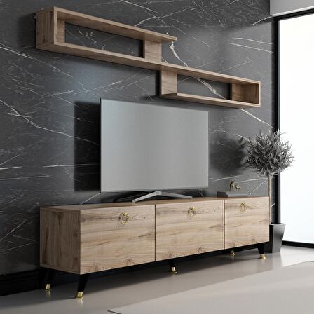 MOBİLYA GEZEGENİ LİYA TV ÜNİTESİ 150 CM ÇIRAĞAN GOLD