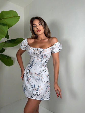 Baskılı mini jessica elbise