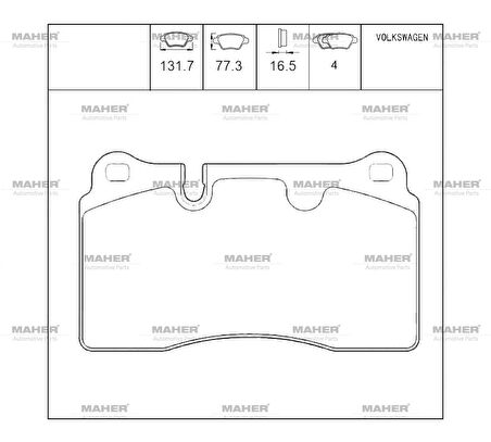 FREN BALATA TOUAREG 3.0 TDI 2004-2010 ÖN 7L6698151E