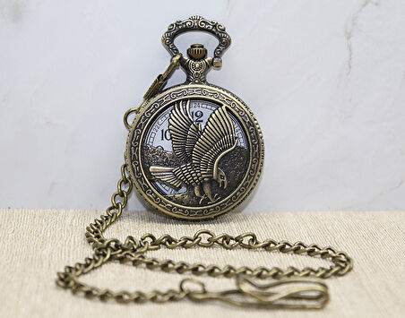 Kartal Tasarımlı Köstekli Saat 