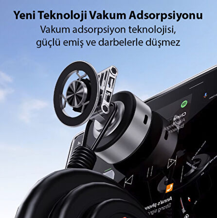 Bmw ix1 ix2 320 520 Premium vakumlu teleskopik magsafe araç içi telefon tutucu rubinyum mıknatıslı