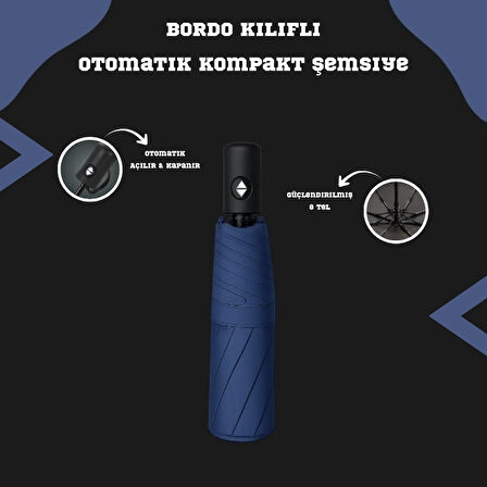 Josephine Mavi Şemsiye Otomatik Açılır & Kapanır Mekanizmalı 58x95 cm-Modern, Şık, Dayanıklı