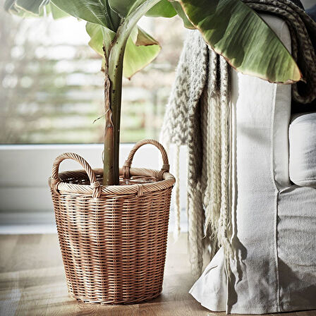 Rattan saksı, rattan, 24 cm