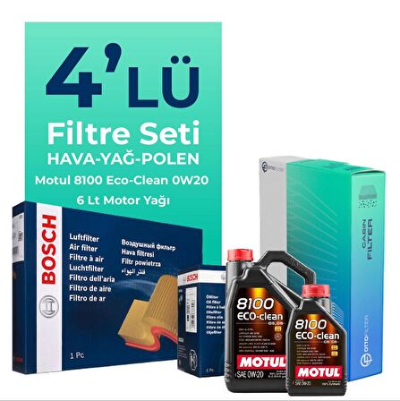 Bosch Nissan Qashqai 1.3 Benzin Filtre Bakım Seti Motul Motor Yağlı (2021-2025) 4 Lü