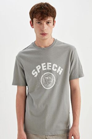 DeFacto Regular Fit Bisiklet Yaka Baskılı Kısa Kollu Tişört D4769AX24SMGR367