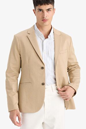 DeFacto Slim Fit Dar Kesim Astarlı Blazer Ceket W9254AZ25SPBG193
