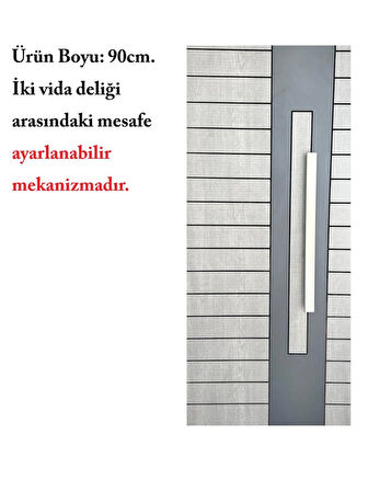 Homdep Çelik Kapı Çekme Kolu Tutma Kolu 90cm Uzunluk Dikdörtgen Model Renk: Saten , Gümüş Gri