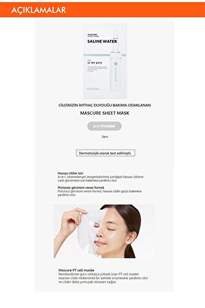 A-C Vitaminleri İçeren Peeling Etkili Yaprak Maske (1ad) Mascure AC Care Solution Sheet Mask