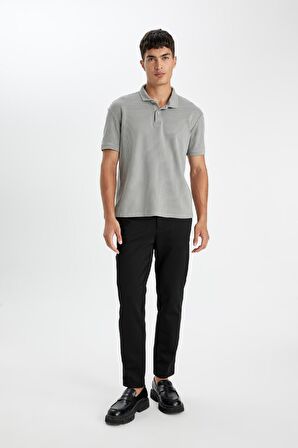 DeFacto Regular Fit Basic Düz Kısa Kollu Polo Tişört D4814AX24SMGR67