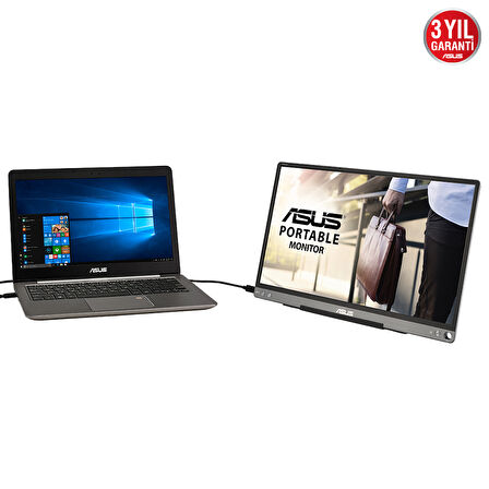 ASUS ZENSCREEN MB16ACE 15.6 IPS 1920x1080 5MS USB-C 3YIL MAT EKRAN , USB-C to A ADAPTOR, DUSUK MAVI ISIK TASINABILIR USB MONITOR