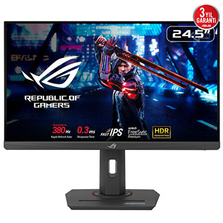 ASUS ROG STRIX XG259QNS 24.5 HDR ESPORTS GAMING 1MS 380HZ DP HDMI USB 3YIL ELMB SYNC, PIVOT Monitör