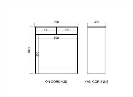 90 cm (iç genişlik ) petek üstü kahve köşesi