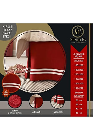 Kırmızı Beyaz Yırtmaçlı Baza Eteği