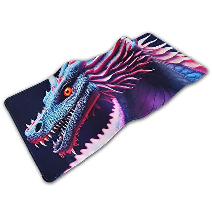 90x40cm Büyük Boy Kaymaz Kauçuk Taban Dikişli Kenar Gaming Oyuncu Mousepad XL Ejder