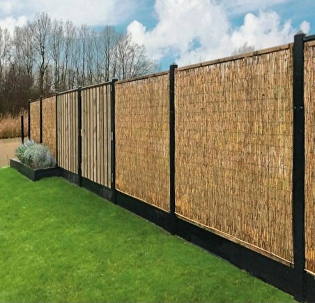 90 Cm X 5 Metre Kamış Hasır Balkon Çiti Gölgelik Bahçe Çiti Dekorasyon Hasır Çit