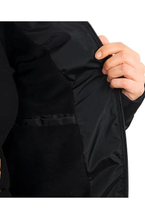Spor Kadın Polarlı Kürklü Kapüşonlu Su Geçirmez Rüzgara Dayanıklı Şişme Mont Parka