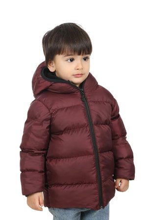 Spor Erkek Çocuk Polarlı Kapüşonlu Su Geçirmez Rüzgara Dayanıklı Şişme Mont