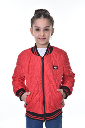 Spor Kız Çocuk Kolej Yaka Astarlı Su Ve Rüzgar Geçirmez Fermuarlı Mont Ceket