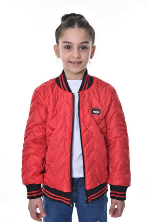 Spor Kız Çocuk Kolej Yaka Astarlı Su Ve Rüzgar Geçirmez Fermuarlı Mont Ceket