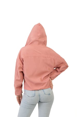 Spor Kadın Su Yeşili Kapüşonlu Su Ve Rüzgar Geçirmez Oversize Yağmurluk - Rüzgarlık