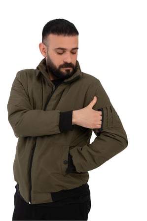 Spor ErkekAstarlı Dik Yaka Mevsimlik Su Ve Rüzgar Geçirmez Mont