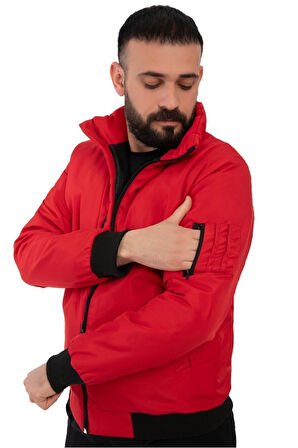 Spor ErkekAstarlı Dik Yaka Mevsimlik Su Ve Rüzgar Geçirmez Mont